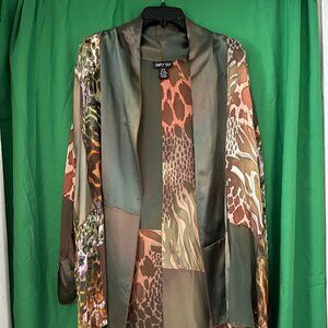 Simply Silk ladies long flowing artistic layered jacket
